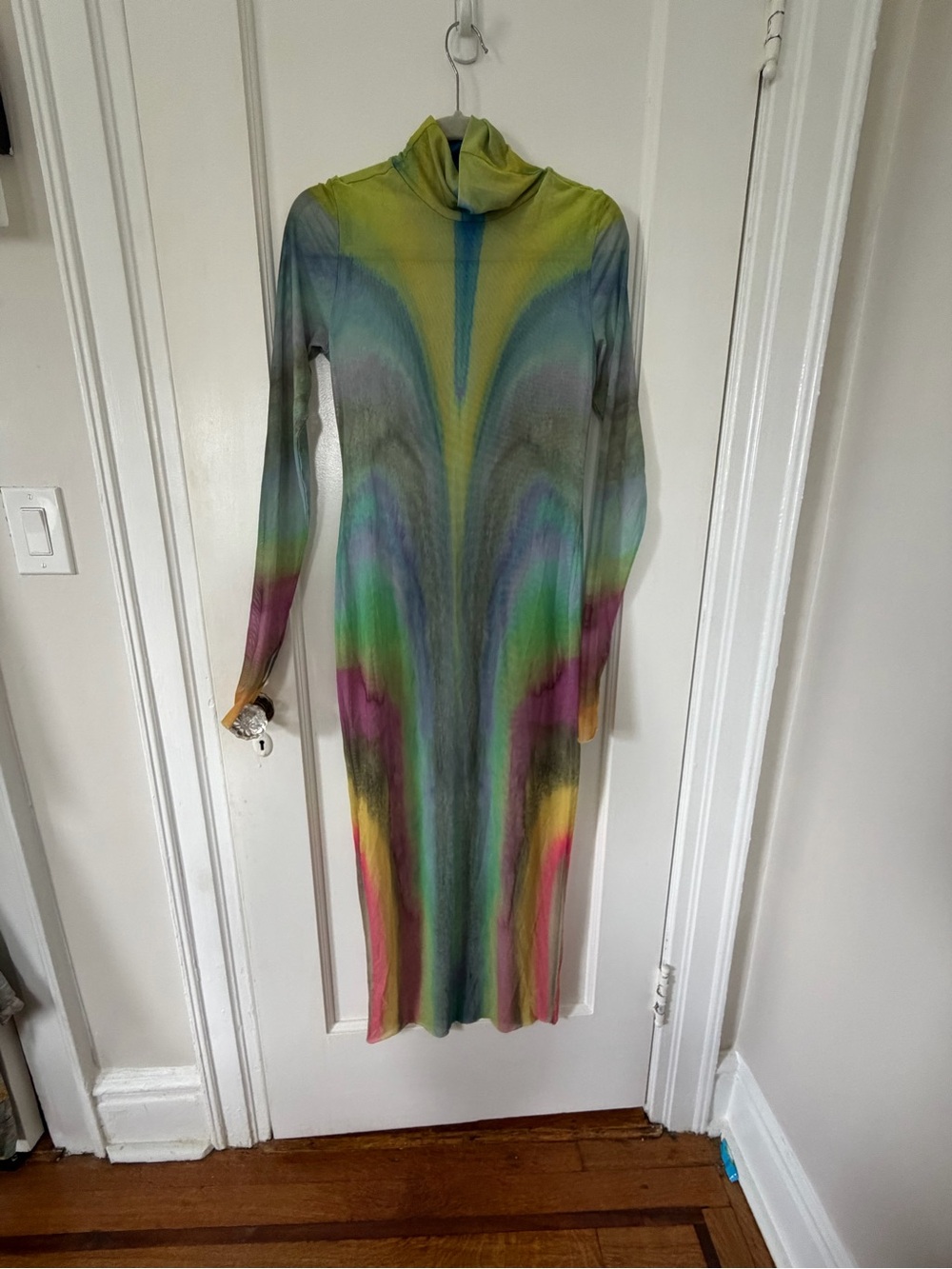 AFRM Shailene Midi Dress in Multi Watercolor size M NO SLIP